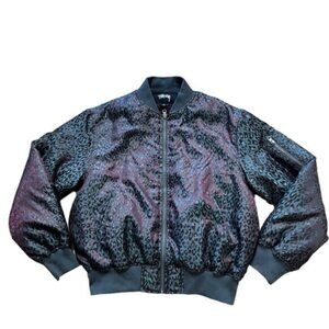 Stussy Multicolor Zip Up Bomber Jacket Iridescent Size XS